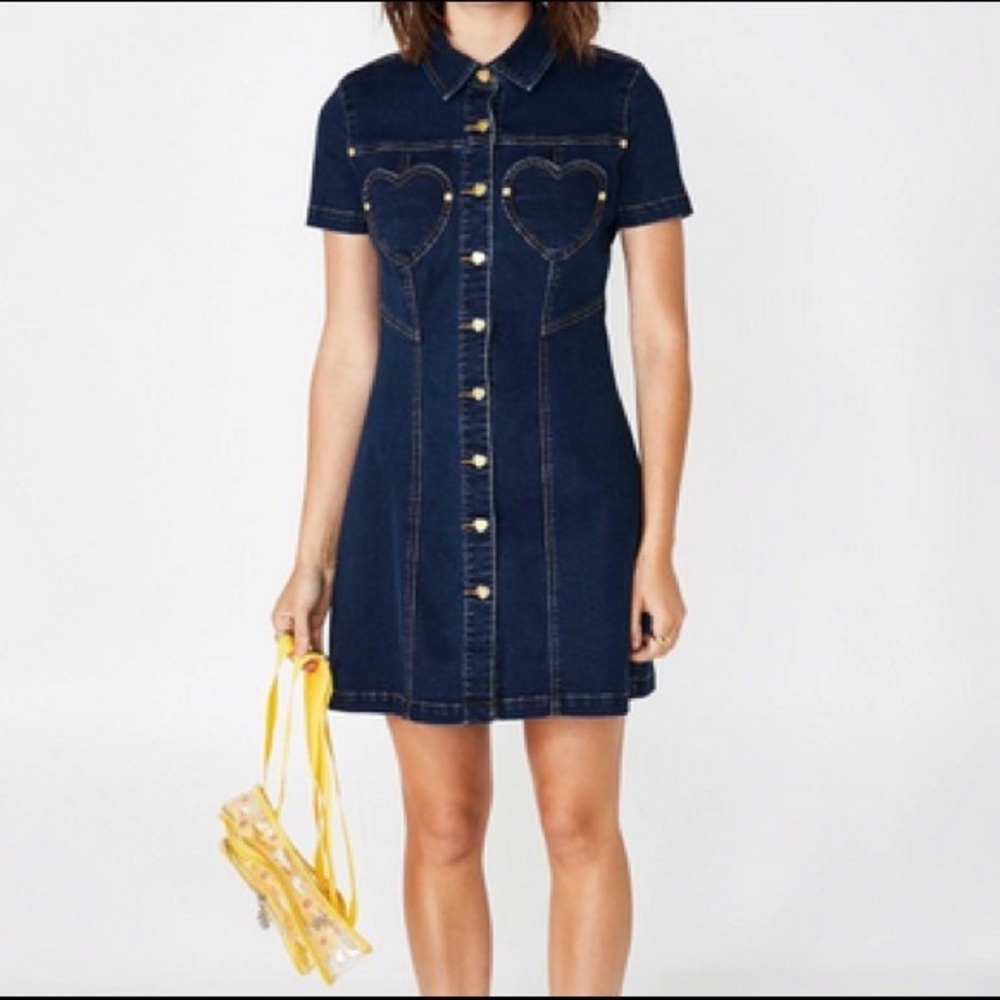 Lazy Oaf Denim Sweetheart Dress
